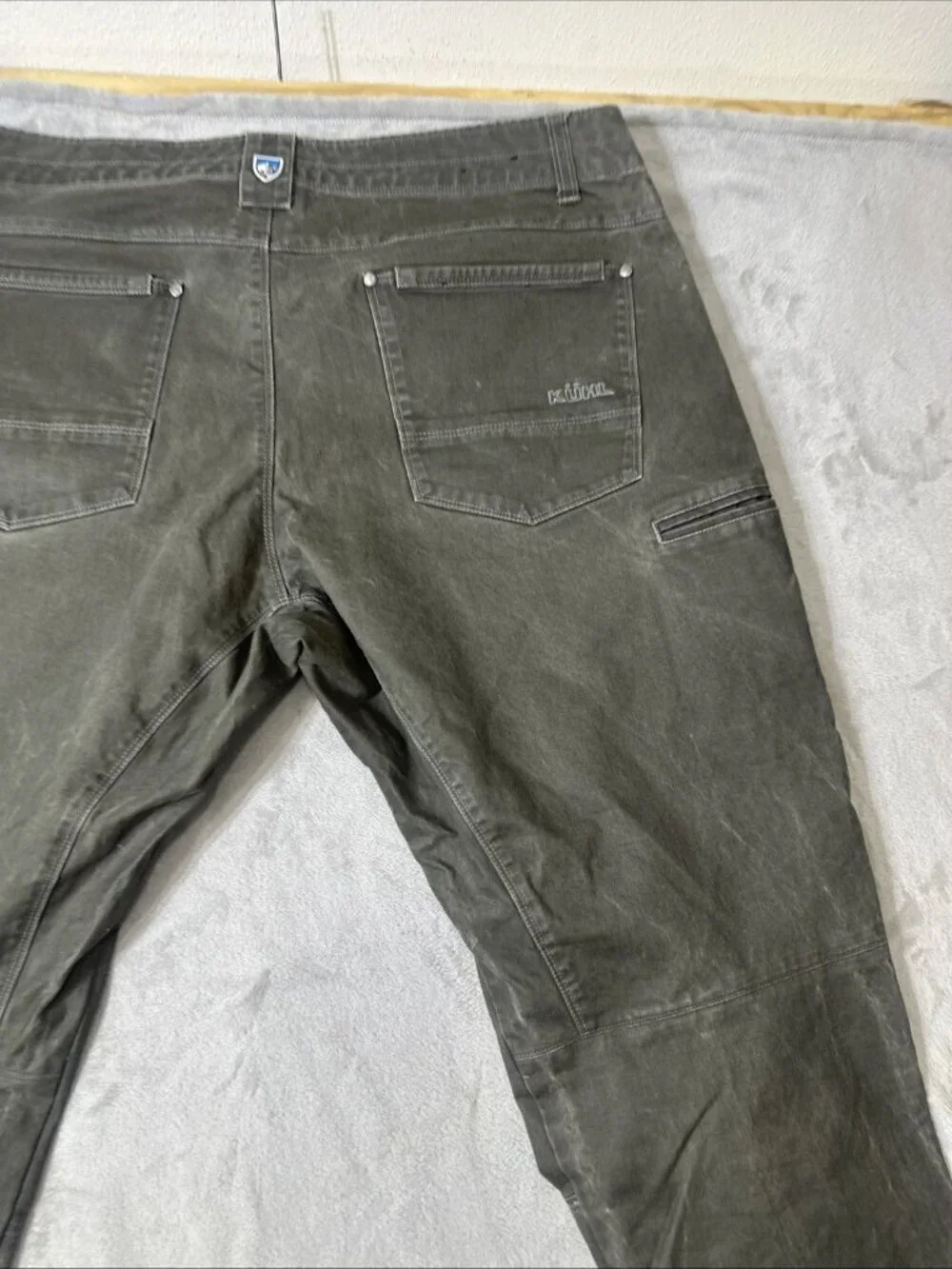 Kuhl rydr pants mens 40x30 gray canvas hiking workwear rugged outdoor